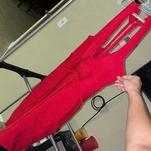Red tight body dress